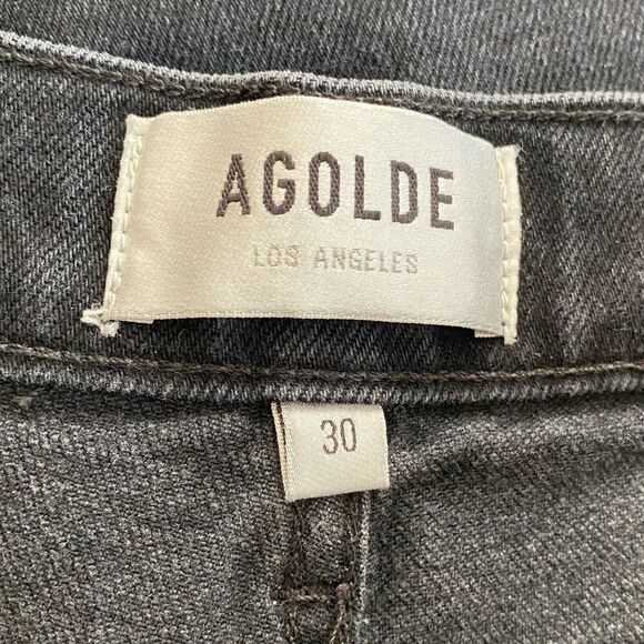AGOLDE Riley High Rise Straight Crop Jeans Women’s 30 Faded Black A056B 1084 - Picture 6 of 8